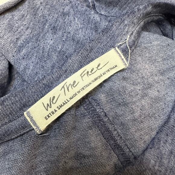 Free People We The Free Classic Blue Burn Out Short Sleeves Tee Size XS - Picture 3 of 5